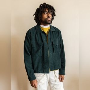 PARATODO Green Courdroy Outerwear Jacket Sz XL Made in USA.
